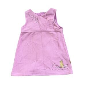 Vtg Disney Classic Pooh Pink Fleece Winnie the Pooh Dress Size 9M